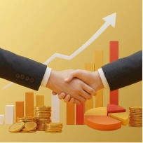 Mobile app showing trading charts with user avatars